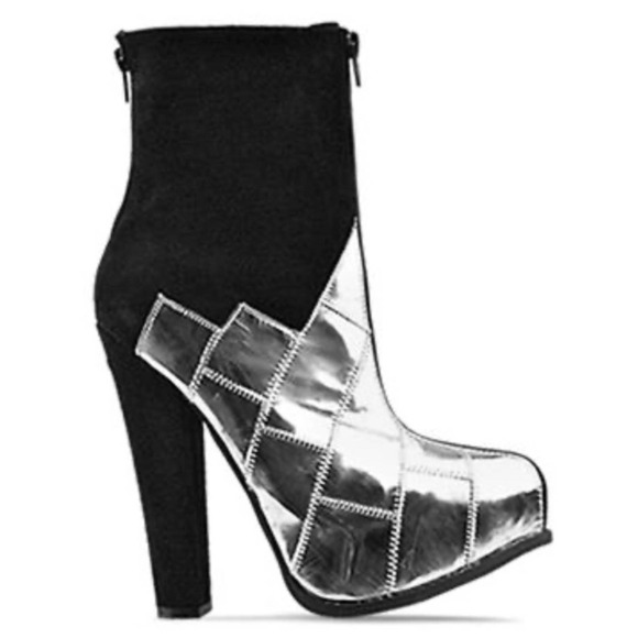 Jeffrey Campbell Shoes - Jeffrey Campbell, black and silver platform boot size 10 # 002